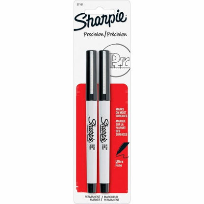 Sharpie Permanent Ultra-Fine Point Markers, Black, Pack of 2 Markers
