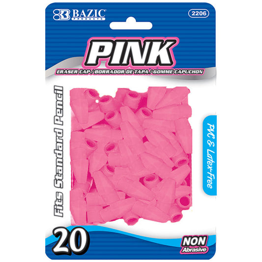 BAZIC Pink Eraser Top (20/Pack) [2206]
