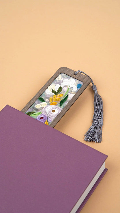 Handmade Quilled Paper Spring Bouquet (Renoir Inspired) Bookmark