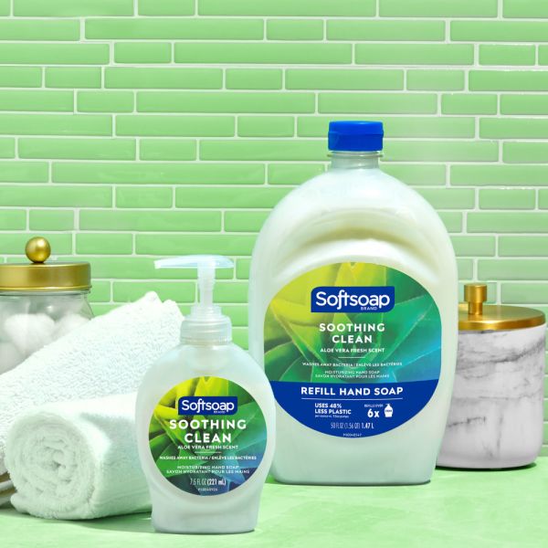 Softsoap Antibacterial Liquid Hand Soap Pump Bottles, Soothing Aloe Vera, 7.5 Oz, Pack Of 6 Bottles