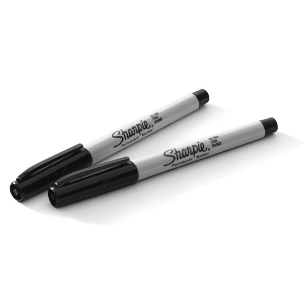 Sharpie Permanent Ultra-Fine Point Markers, Black, Pack of 2 Markers