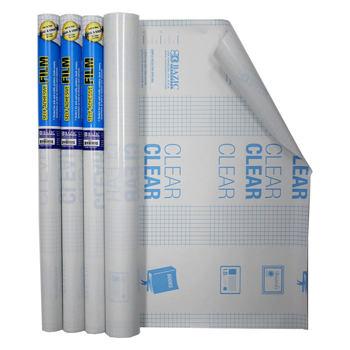 BAZIC 17.5" X 5' Clear Self Adhesive Book Cover [2901]