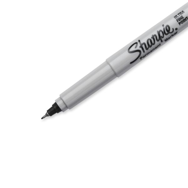 Sharpie Permanent Ultra-Fine Point Markers, Black, Pack of 2 Markers