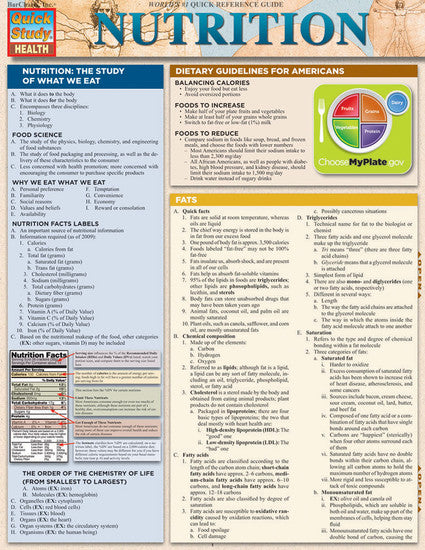 QuickStudy | Nutrition Laminated Reference Guide [218425]
