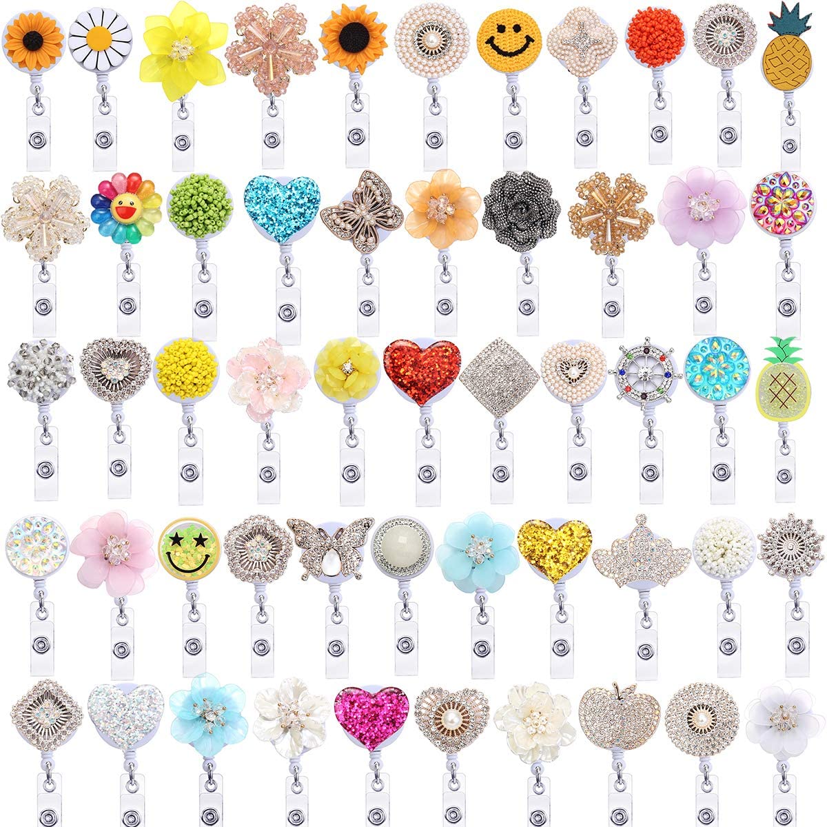 Decorative Retractable Badge Holder with Alligator Clip 24IN Wire Cord [X002FTFY33]