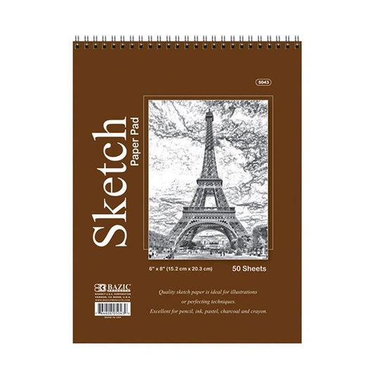 Sketch Pad Top Bound Spiral, 6"X 8"(50 Ct.) [5043]