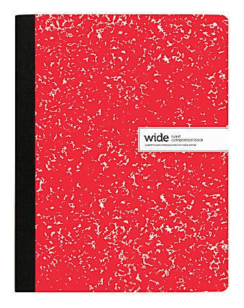 Office Depot Brand Composition Book, 7-1/2" x 9-3/4", Wide Ruled, 100 Sheets, Red [8120356]