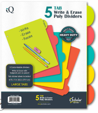 5 Tab Poly Index Dividers [31205]
