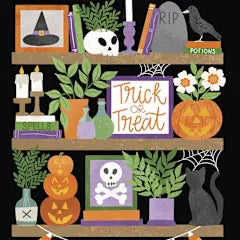 Tricky Bookshelf Halloween Greeting Card [HAT40144101]