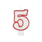 Red and White Birthday Candle Number 5 [174005]