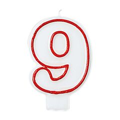 Red and White Birthday Candle Number 9 [174009]
