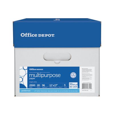 Multi-Use Printer & Copy Paper, White, Ledger (11" x 17"), 2500 Sheets Per Case, 20 Lb, 96 Brightness