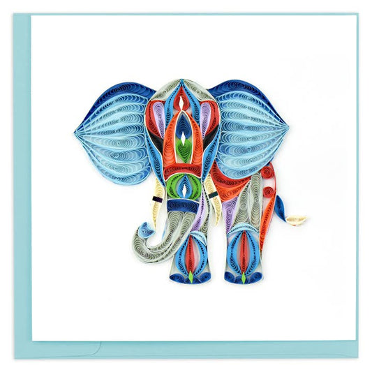 Abstract Elephant Quilled Greeting Card