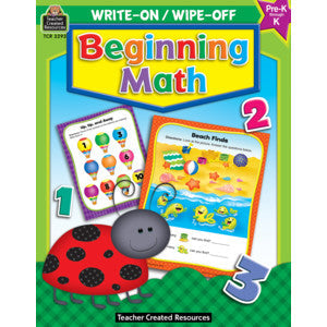 Beginning Math Write-On Wipe-Of Book PreK [TCR3293]
