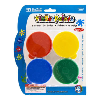 BAZIC 1.35 FL OZ (40 mL) 4 Color Fingerpaint [3941]