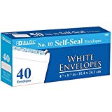 BAZIC #10 Self-Seal White Envelopes (40/Pack) [5067]