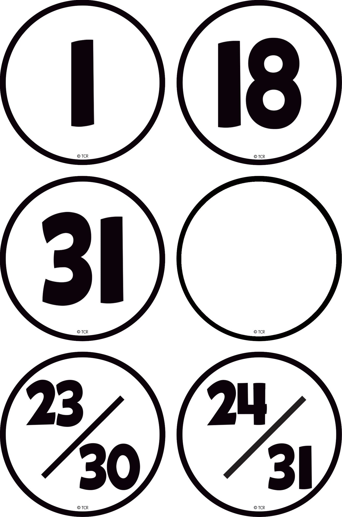 Black & White Calendar Days [TCR7081]