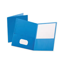 2 Pocket Paper Folder Blue