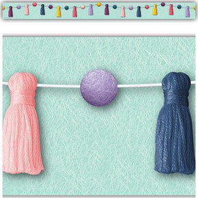 Oh Happy Day Pom-Poms and Tassels Straight Border Trim [TCR9086]