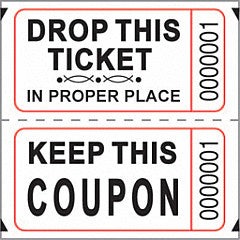 Double Ticket Roll 2000 Tickets White [102-W]