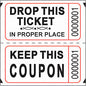 Double Ticket Roll 2000 Tickets White [102-W]