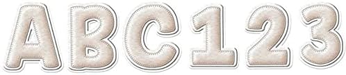 EUREKA A Close-Knit Class Cream Felt Deco Letters, 179 Pieces [850012]