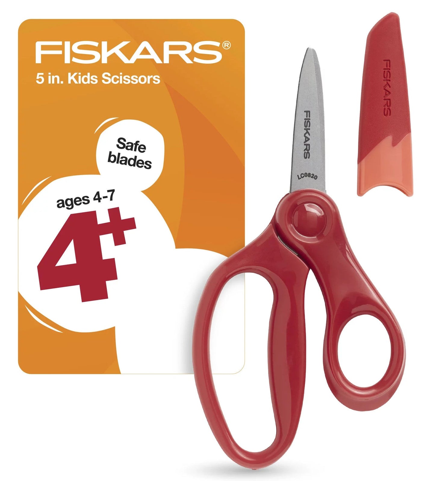 Fiskars 5 inch Pointed Tip Kids Scissors w/sheath - Red [194300]