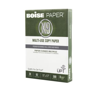 Boise X-9 Multi-Use Printer & Copy Paper, White, Ledger (11" x 17"), 2500 Sheets Per Case, 20 Lb, 92 Brightness