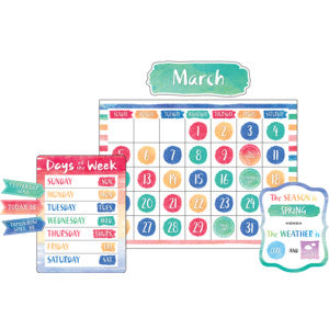 Watercolor Calendar Bulletin Board Display Set [TCR8971]
