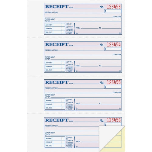Adams Money/Rent Receipt Book, 200 Sheets - Tape Bound [ABFDC1182 ]