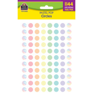 Pastel Pop Circles Mini Stickers Valu-Pak [TCR8425]