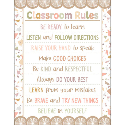Terrazzo Tones Classroom Rules Chart 17x22 [TCR7872]