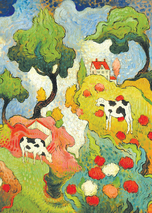 Underpass Cows Blank Happy Birthday Greeting Card [2881BD]
