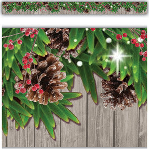 Winter Pine Cones Straight Border Trim [TCR8456]