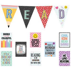 Cool for School Read Pennants Bulletin Board [TCR9302]
