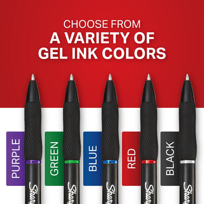 Sharpie S-Gel Pens 0.5 mm Pen Point Size, Black Gel-based Ink, 4 Pack