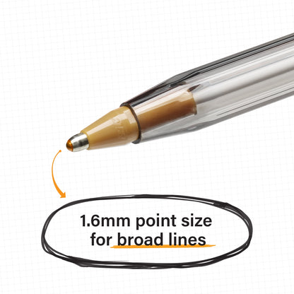 BIC Cristal Xtra Bold Point Ball Pen, School Supplies, 1.6 mm, Assorted Ink, 10-Count
