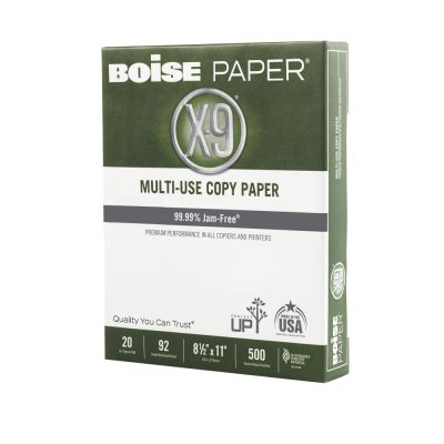 Boise X-9 Multi-Use Printer & Copy Paper, White, Letter (8.5" x 11"), 5000 Sheets Per Case, 20 Lb, 92 Brightness