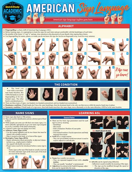 QuickStudy | AMERICAN SIGN LANGUAGE [238584]
