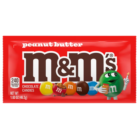M&M PEANUT BUTTER CHOCOLATE 1.63OZ 24CT