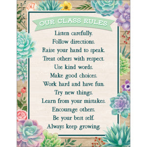 Rustic Bloom Our Class Rules Chart 17x22 [TCR7974]