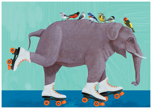 Elephant Taxi Thank You Greeting Card [2742TY]