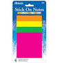 BAZIC Stick On Notes 3" X 3" 40 Ct. (4/Pack) Neon [5103]