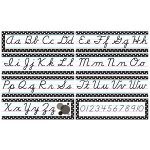 Black Polka Dots Cursive Mini Bulletin Board [TCR4099]