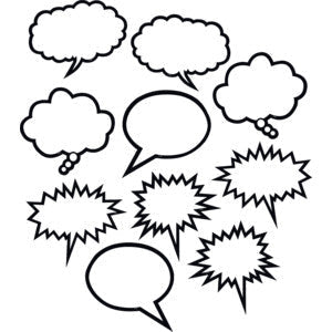 Black & White Speech/Thought Bubbles Accents [TCR5592]