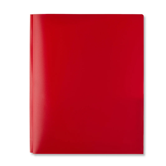 Two-Pocket Poly Portfolio Folder with Prongs Red [FF-OP-4017]