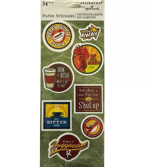 Coffee Themed Paper Stickers [SS1100]