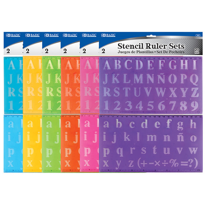 BAZIC 20MM TRANSPARENT LETTERING STENCIL [305]