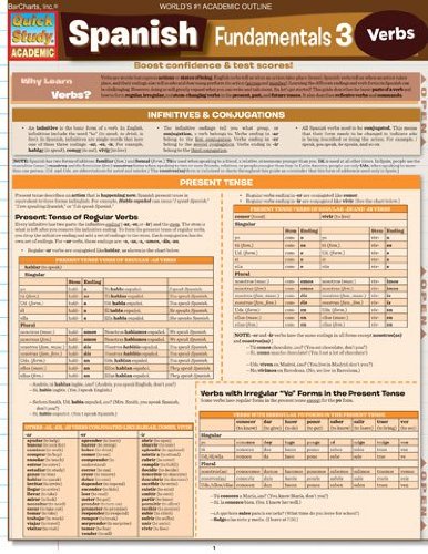 QuickStudy | Spanish Fundamentals 3 Laminated Study Guide [248811]