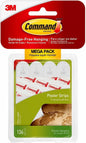 Command Poster Strips, 5/8" x 1 3/4", White, 12/Pack [MMM17024-136ES]